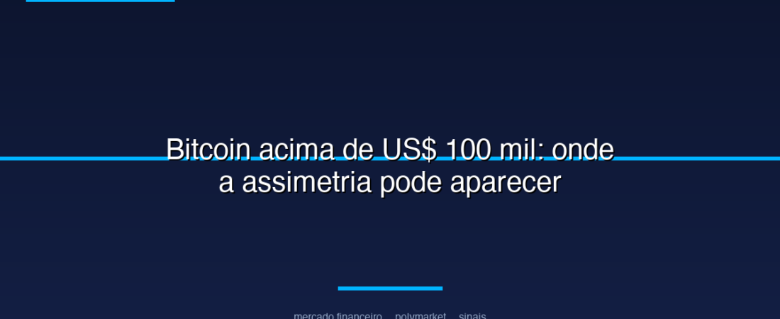 Bitcoin acima de US$ 100 mil: onde a assimetria pode aparecer
