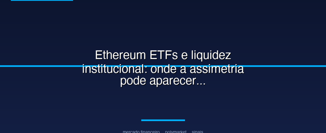 Ethereum ETFs e liquidez institucional: onde a assimetria pode aparecer